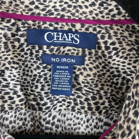 Chaps No Iron Animal Print Button Down Shirt M - Picture 4 of 9
